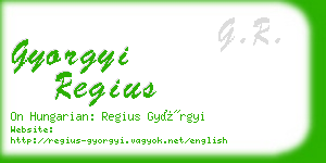 gyorgyi regius business card